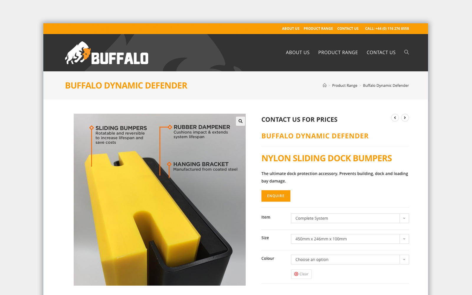Online order website for Leicestershire manufacturing company