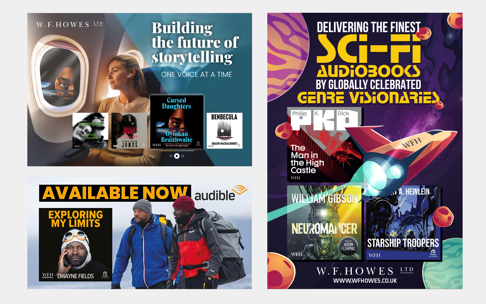 Press advertising to promote audiobooks